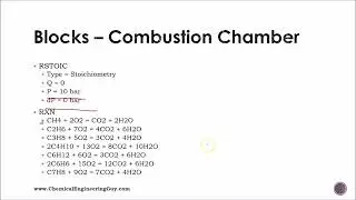 24 Combustion Chamber RSTOIC - Aspen Plus Hysys Starter Course