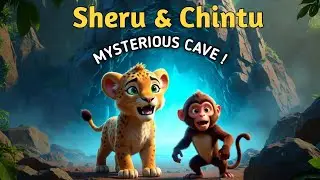 🦁&ldquo;Sheru Aur Chintu 🐵Ka Raazmati Adventure😱 | Magical Cave Story | Kids Short Moral Story in Hindi&rdquo;