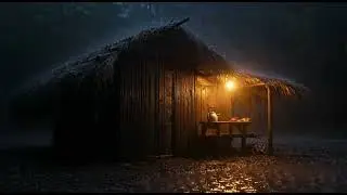 Rainstorm Night in Wooden Cabin  Cinematic Forest Ambience for Deep Relaxation