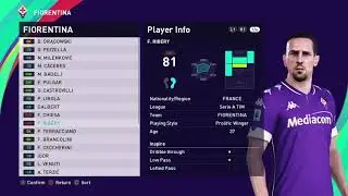 PES 2021 Fiorentina faces and ratings | Ribery, Federico Chiesa....