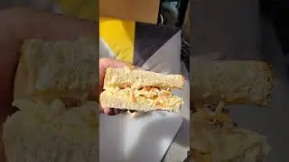 Cheese and coleslaw doorstep sandwich on tiger bread