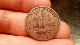 UK 1958 HALF PENNY Coin VALUE + MINTAGE FIGURES