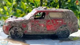 Clean Range Rover mini toy car, Restore flooded muddy cars, clean toy cars