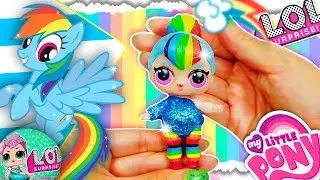 DIY MY LITTLE PONY LOL Surprise Custom Doll ⭐️ MLP RAINBOW DASH | LOL Dolls V&iacute;deos & Toy UNBOXING