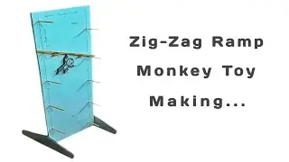 DIY Zig Zag Ramp Monkey Toy Making | Fun Wooden Toy Craft Idea