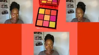SPRING EYESHADOW LOOK USING HUDABEAUTY NEON ORANGE MINI #easy#chatty#laughter#deepskin friendly🤗🤗