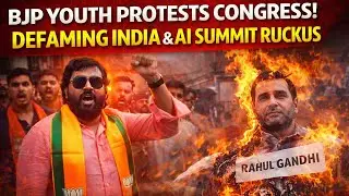 BJP Yuva Morcha Protests AI Summit Disruption, Marches to Goa Congress House to Burn Rahul Gandhi Ef