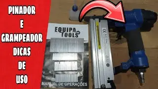 PINADOR E GRAMPEADOR PNEUMÁTICO CONJULGADO dicas de uso lubrificação funcionamento tutorial