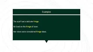 fringe # Expand Your English Vocabulary