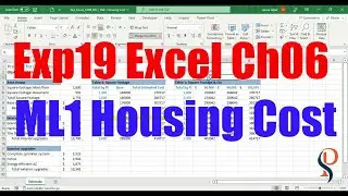 Exp19_Excel_Ch06_ML1_Housing_Cost | Excel Chapter 6 Mid-Level 1 - Housing Cost | @PearsonSolution