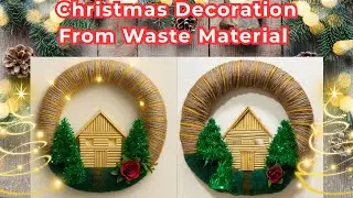 Low cost DIY || Christmas village craft|| wall hanging ideas 💡