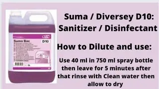 Suma D10 chemical usages l sumo D10 chemical   #Diversey D10