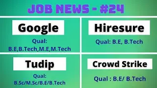 #Job_News_24 || Google ||  Directi || Hiresure || CrowdStrike || #google #jobnews #learn2update