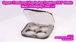 ✨ Semi-Transparent 4-Color Eyeshadow Palette | PET Material | Square Makeup Packaging