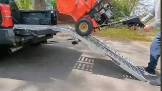 HOW TO LOAD A SNOWBLOWER INTO A PICKUP TRUCK.
