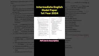 TS Inter 1St Year English Model Paper 2024 | TS Inter English Model Paper