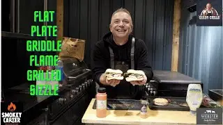 flat plate griddled flame grilled sizzled chicken and bacon thigh burgers