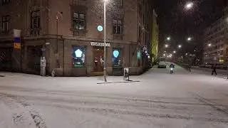 🔴 Snowy Night Walk Helsinki 4K ❄️ Walk All Night Long 🌨️ 🔴 PRE-RECORDED SLOW TV CITY SOUND JAN 2025