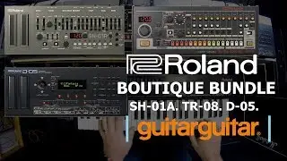 Roland Boutique SH-01A. TR-08 Rhythm Composer. D-05 Linear Synth.