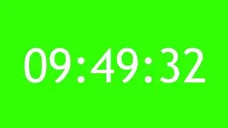 4K Minimalist 10 Hour Countdown Timer Green Screen - White Digits Clock VFX - No Copyright