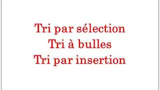 Algorithmes de tri
