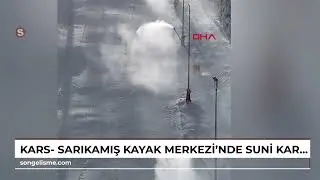 Kars- Sarıkamış Kayak Merkezi&rsquo;nde suni karlama sistemiyle kar &uuml;retimi başladı