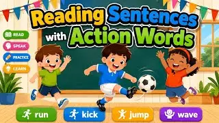 Reading Sentences with Action Words|Basic English Reading Practice for Kids |ESL Educational Channel