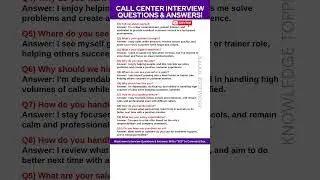 Call Center Interview Questions and Answers | Call Center Job Interview Questions and Answers