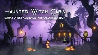 Haunted Witch Cabin in Purple Fog Forest  | Dark Halloween Ambience for Sleep & Immersive Relaxation