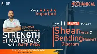 #Lec.11 Strength of Material- SFD and BMD  /ME FREE Crash Course GATE22/ Engenius