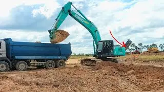 Big Excavator Loading Dump Truck Fast | Construction Site Action