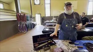 The 4th Annual James Black&rsquo;s Bowie Heritage Festival table of Master Bladesmith Lin Rhea