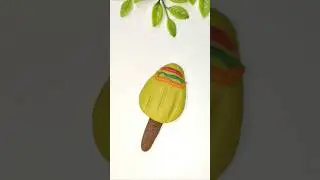 Clay Ice Cream Popsicle 🍦😋 #shortsfeed #icecream #clayart #stickdrawing