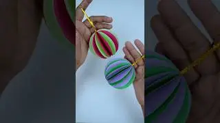Watch how to make paper Christmas ball ornaments for home decorations❄️