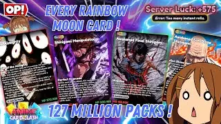 ALL RAINBOW MOON CARDS?!😱| INSANE LUCK Opening 127M Packs &ndash; Anime Card Clash (Roblox)