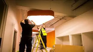 Barrisol Bespoke Orange LED Pendant Installation