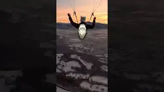 incredible sunset flight captured with my chasecam #paragliding #sunset #sundown #weightless