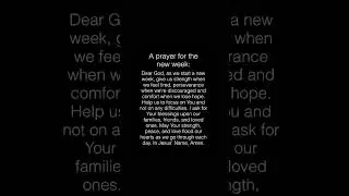 Prayer for a new week #shortvideo #newweekprayer #newweek