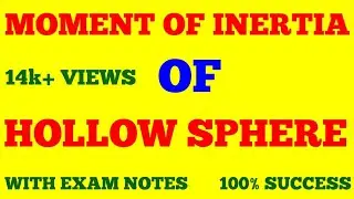 MOMENT OF INERTIA OF A HOLLOW SPHERE || WITH EXAM NOTES ||