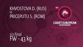1/2 FW - 43 kg: D. KHVOSTOVA (RUS) df. S. PRICEPUTU (ROM), 5-4