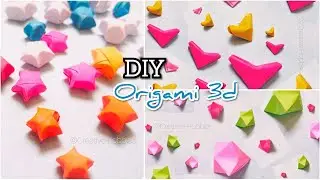 how to make 3d star | lucky heart | diy origami diamond | origami paper craft easy | paper crafts