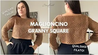 Crea Facilmente una Maglia con Granny Square in QUALSIASI Taglia!