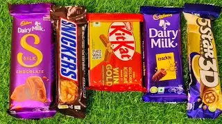 Satisfying video Asmr Cadbury vs Snikers vs Dairymilk vs 5star 3D vs Kitkat |