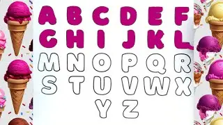 Learn ABCD in pink color with ice cream | Coloring alphabets | trace abc | #kiddostv #abcd #abc