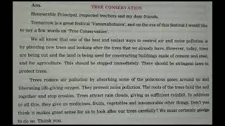 Tree Conservation Speech #tree #conservation #speech #grammar #ytshorts #yt #learn #write #learn