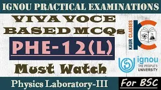 PHE-12L | MCQs for Practical Exams | Physics Laboratory -III | BSC Practical Viva Voce Ques. | IGNOU
