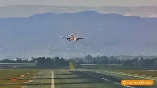 Storm Aline: Planes struggle to land at M&aacute;laga airport in strong wind gusts - Lufthansa flight
