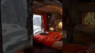 What if You Could Stay in a Cliff-Side Cave Cabin with Your Furry Friend? #relaxing #sleeping