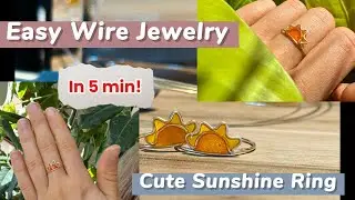 How to make this Easy and Fast Wire Sun Ring in 5 minutes ☀️~ DIY Tutorial with UV Resin and Wire