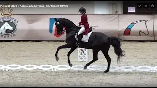 РИЧАРД БЛЭК и Александра Крукова ЛПЮ 1 место 68,97% выездка, русская верховая порода